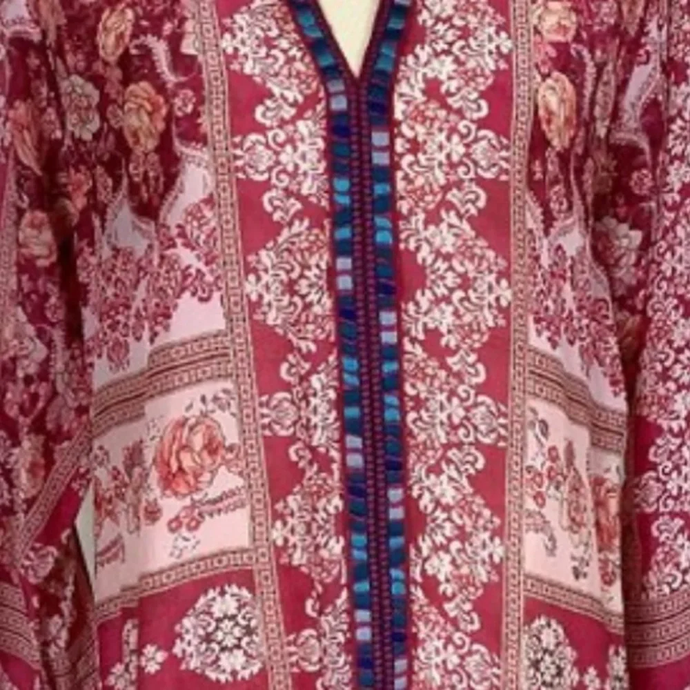 Johnny Was Inca trim blouse NWT